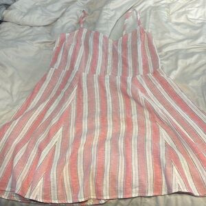 GAP spaghetti strap linen striped dress